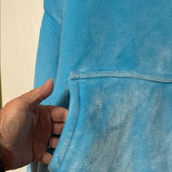 Cozy Blue “Blanket Hoodie”Hooded Comfy Sherpa Pullover - Picture 3 of 5